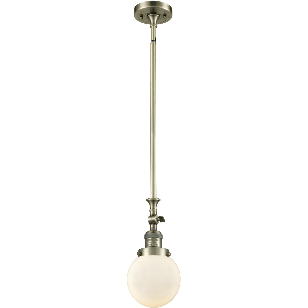 Innovations Lighting 206-AB-G201-6-LED Franklin Restoration Beacon Mini Pendant Antique Brass