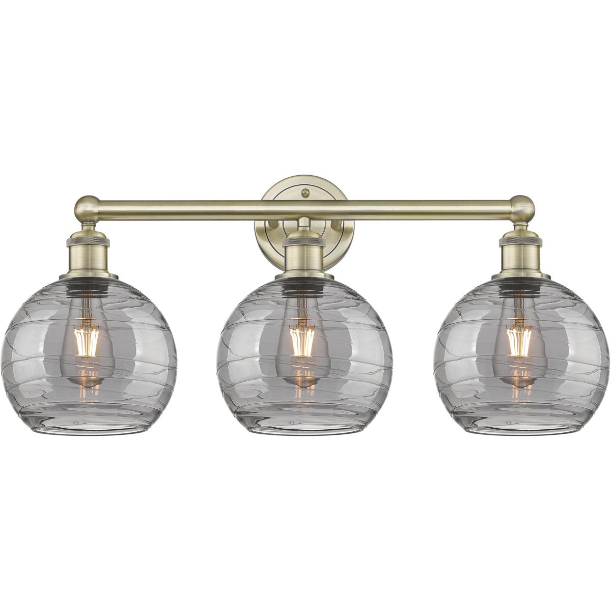 Innovations Lighting 616-3W-AB-G1213-8SM Edison Athens Deco Swirl Bathroom Vanity Light