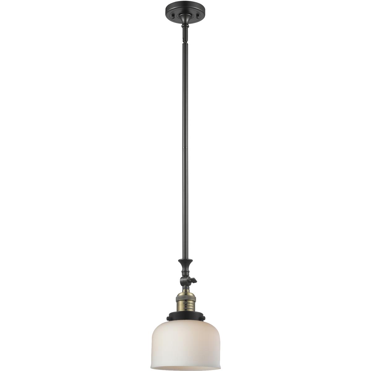 Innovations Lighting 206-BAB-G71-LED Franklin Restoration Bell Mini Pendant Black Antique Brass