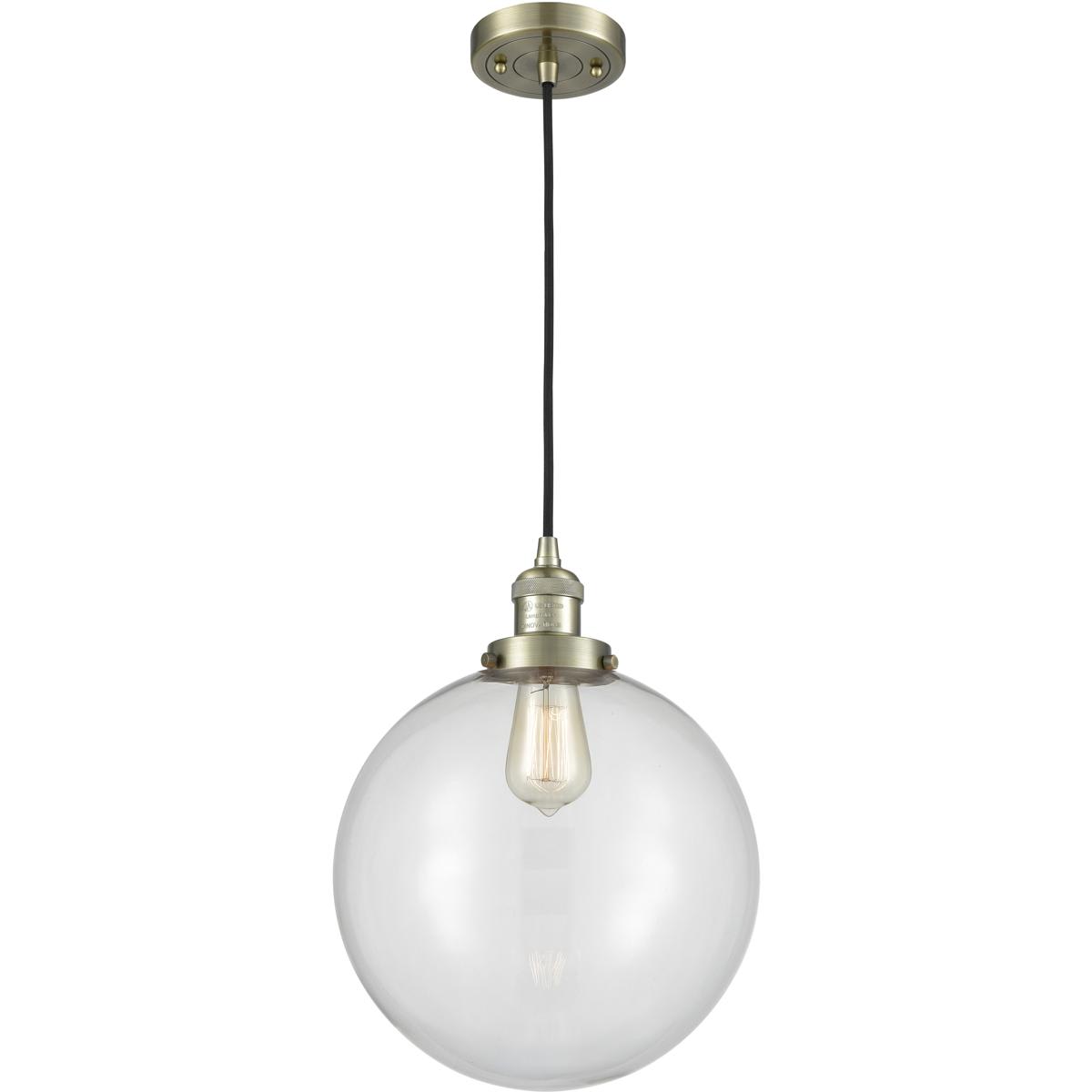 Innovations Lighting 201C-AB-G202-12 Franklin Restoration Beacon Mini Pendant Antique Brass