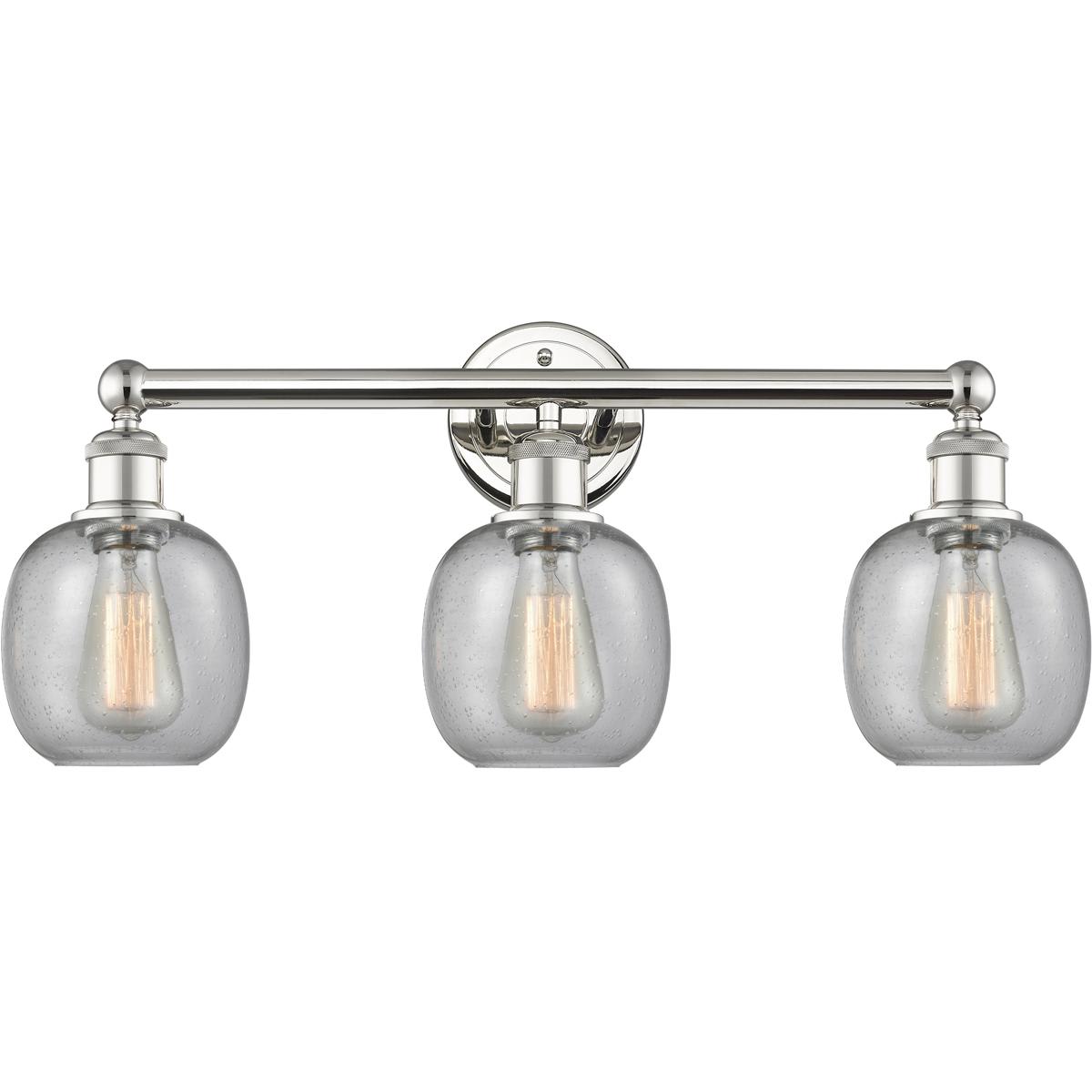 Innovations Lighting 616-3W-PN-G104 Belfast Bathroom Vanity Light Polished Nickel