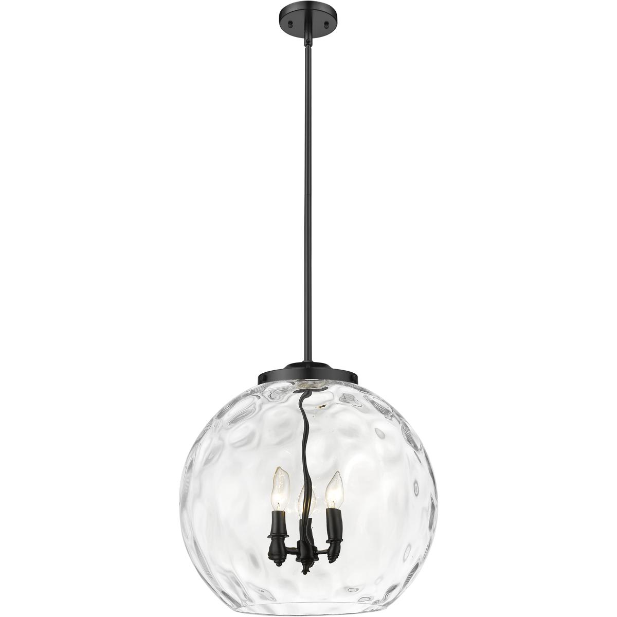 Innovations Lighting 221-3S-BK-G1215-18 Ballston Athens Water Glass Pendant Matte Black