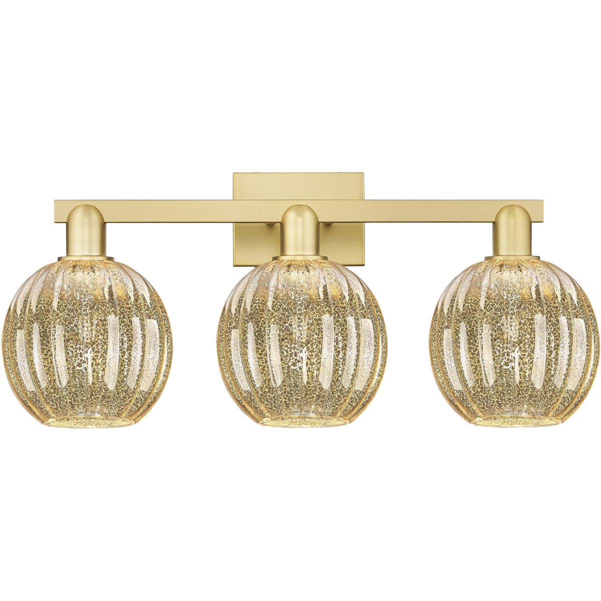 Innovations Lighting 716-3W-SG-G458-7ME Preston Bathroom Vanity Light Satin Gold
