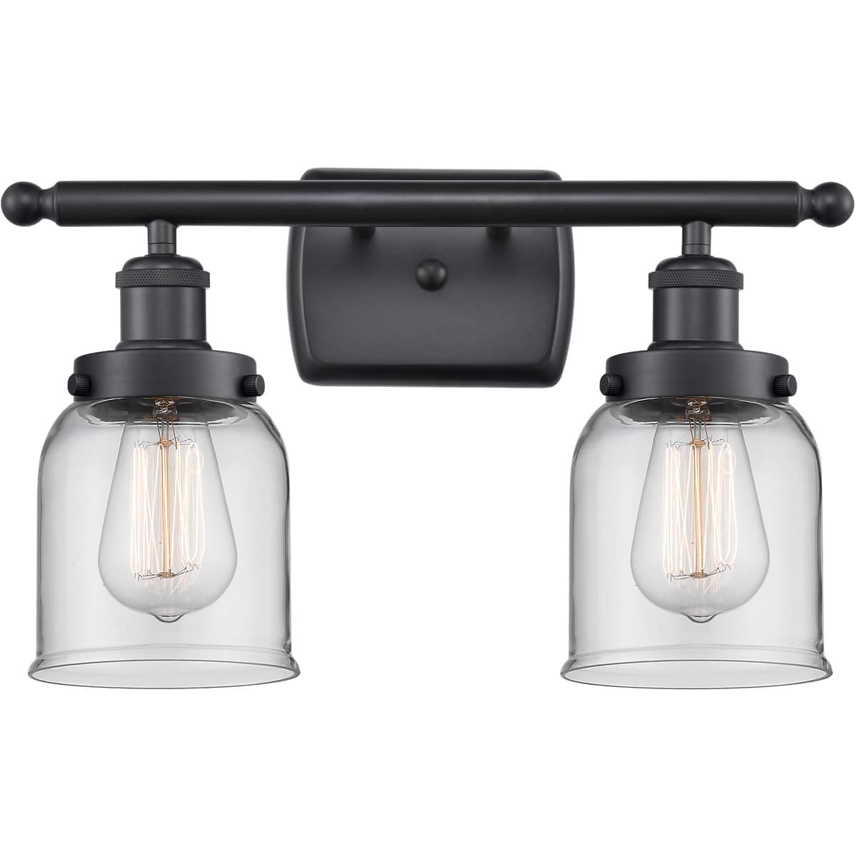 Innovations Lighting 916-2W-BK-G52 Ballston Small Bell Bathroom Vanity Light Matte Black