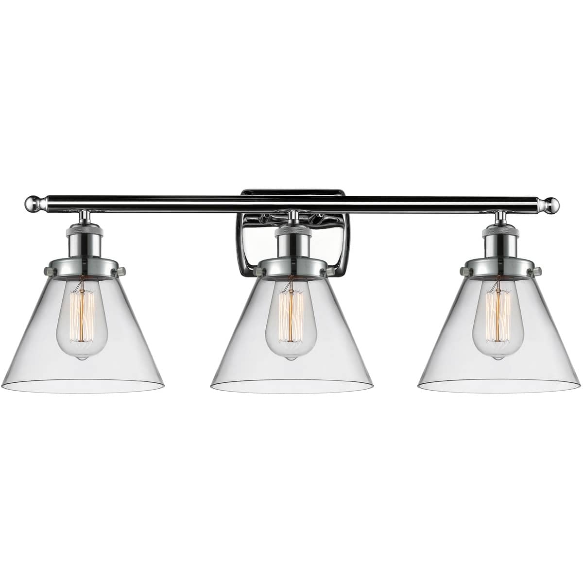 Innovations Lighting 916-3W-PC-G42-LED Ballston Large Cone Bathroom Vanity Light Polished Chrome