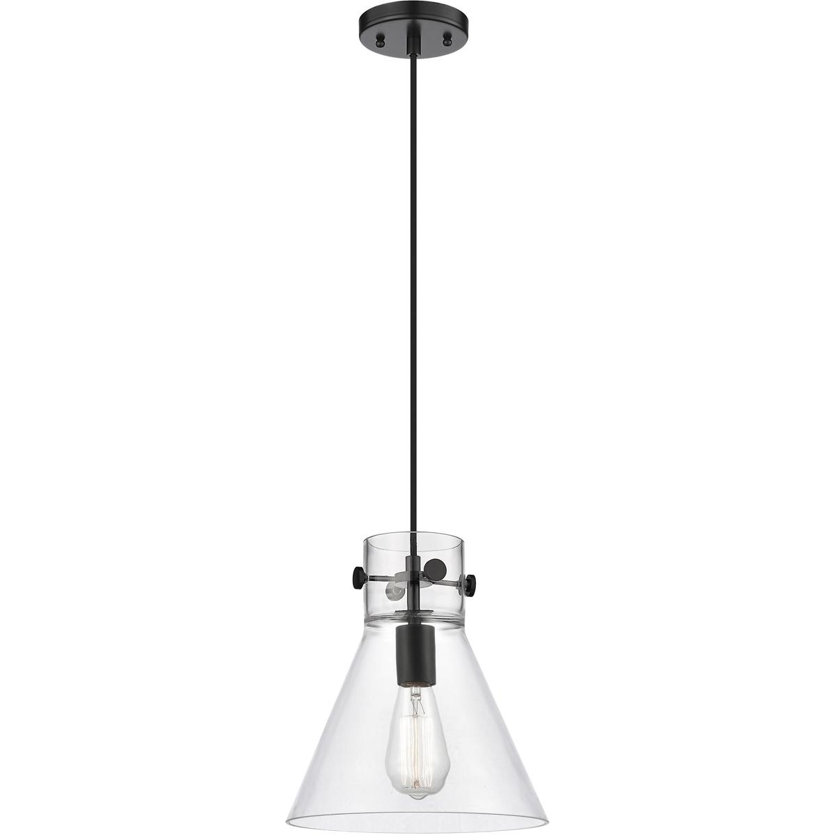 Innovations Lighting 410-1PM-BK-G411-10CL Downtown Urban Newton Cone Pendant Matte Black