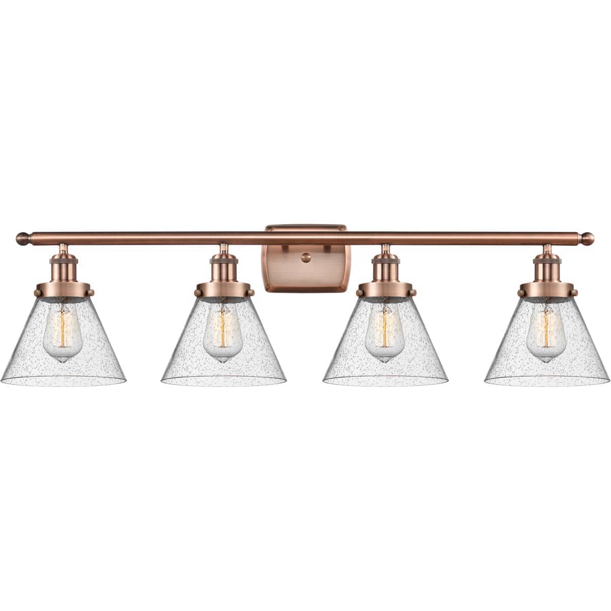 Innovations Lighting 916-4W-AC-G44 Ballston Large Cone Bathroom Vanity Light Antique Copper