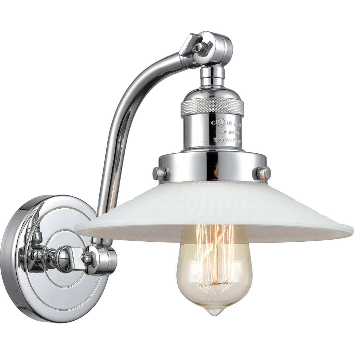 Innovations Lighting 515-1W-PC-G1-LED Franklin Restoration Halophane Wall Sconce Polished Chrome