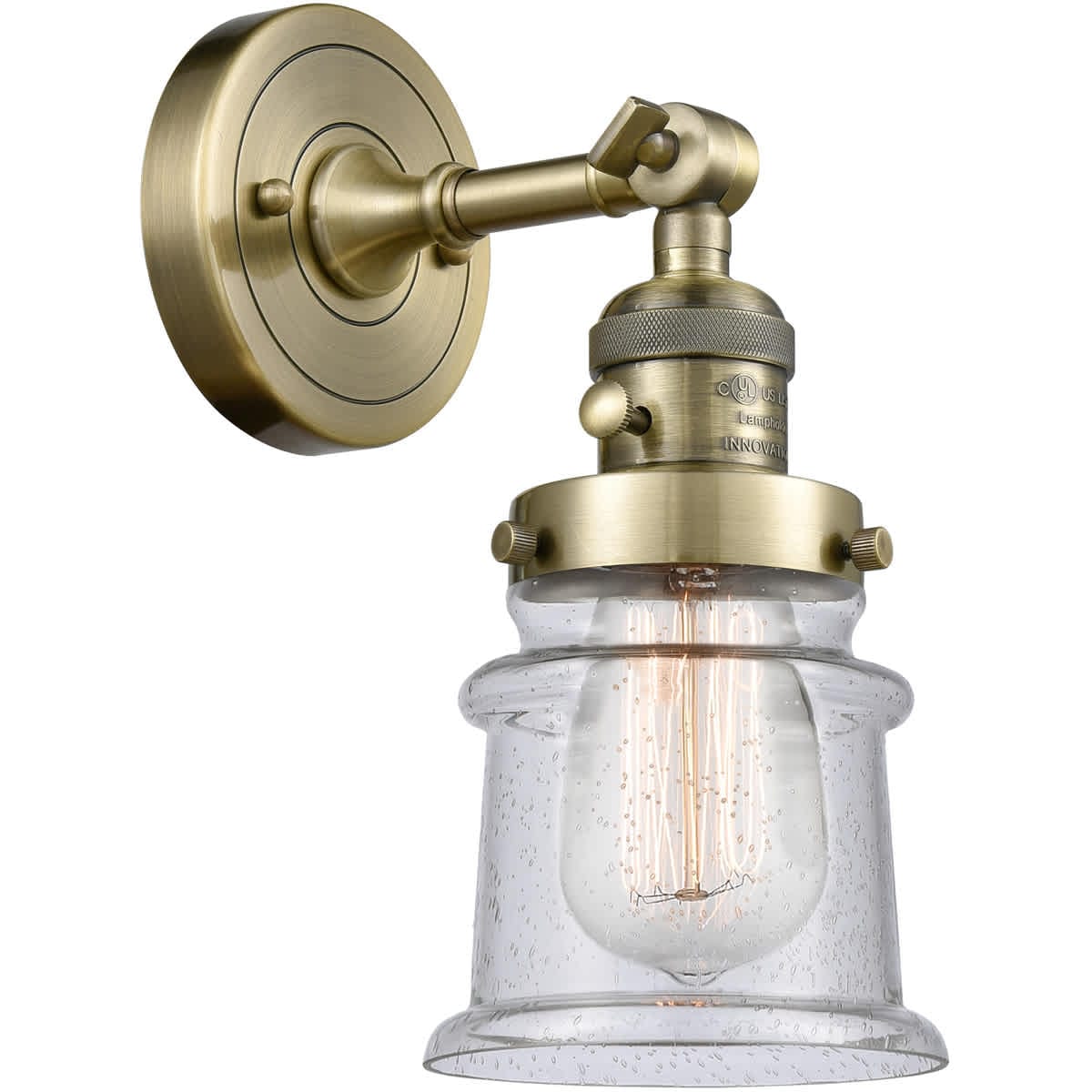Innovations Lighting 203SW-AB-G184S Franklin Restoration Small Canton Wall Sconce Antique Brass