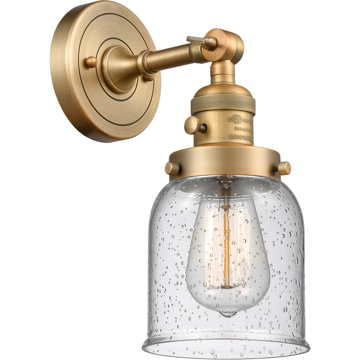 Innovations Lighting 203SW-BB-G54 Franklin Restoration Small Bell Wall Sconce Brushed Brass