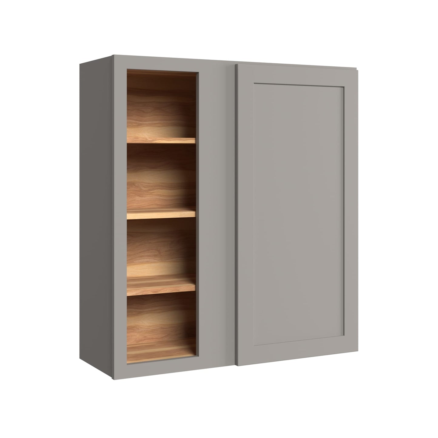 KraftMaid Momentum Deveron 36-in W x 36-in H x 12-in D Pebble Grey Blind Corner Wall Fully Assembled Plywood Cabinet Recessed Panel Shaker
