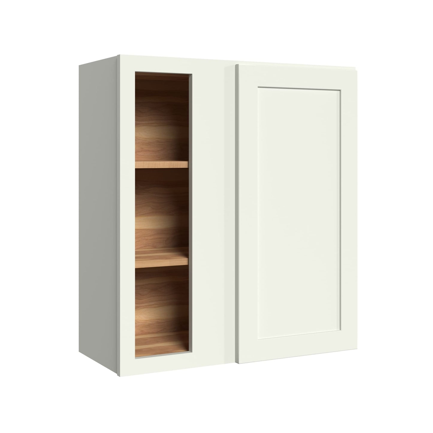 KraftMaid Momentum Deveron 30-in W x 30-in H x 12-in D Dove White Blind Corner Wall Fully Assembled Plywood Cabinet Recessed Panel Shaker