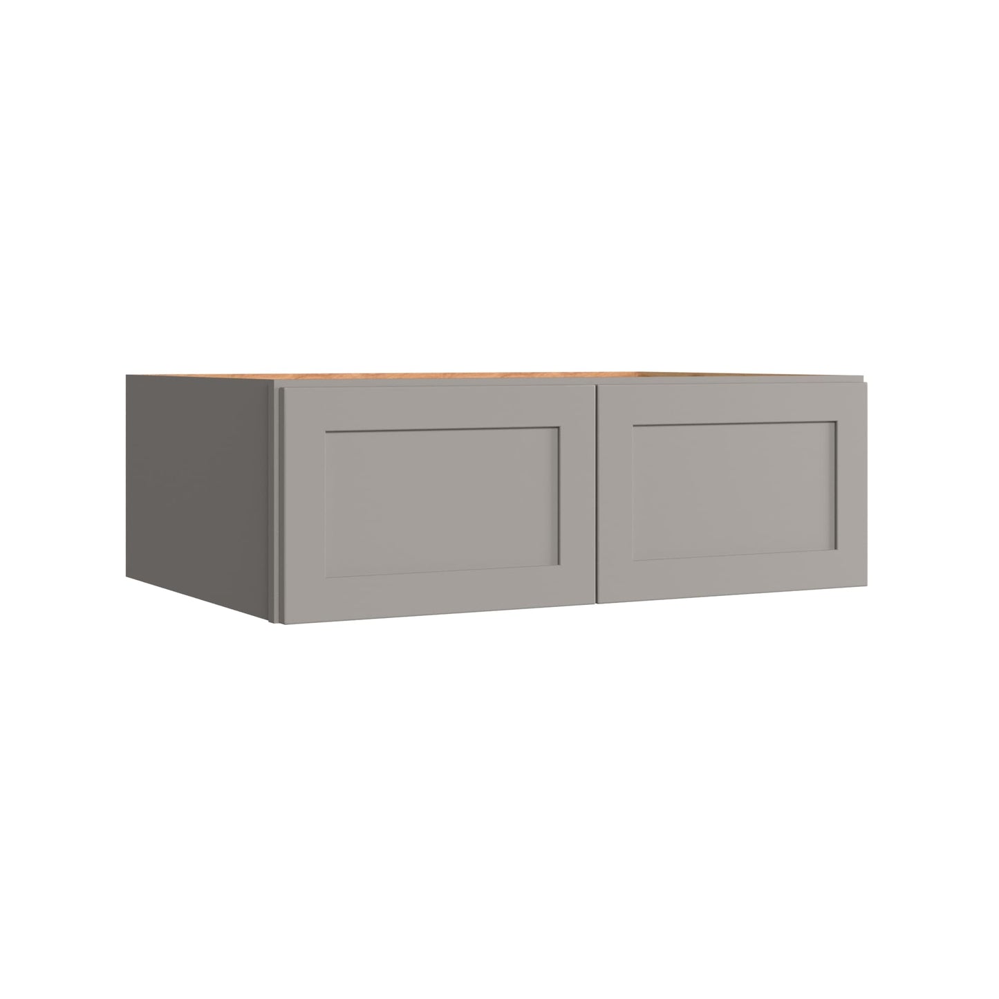 KraftMaid Momentum Deveron 36-in W x 12-in H x 24-in D Pebble Grey Wall Fully Assembled Plywood Cabinet Recessed Panel Shaker