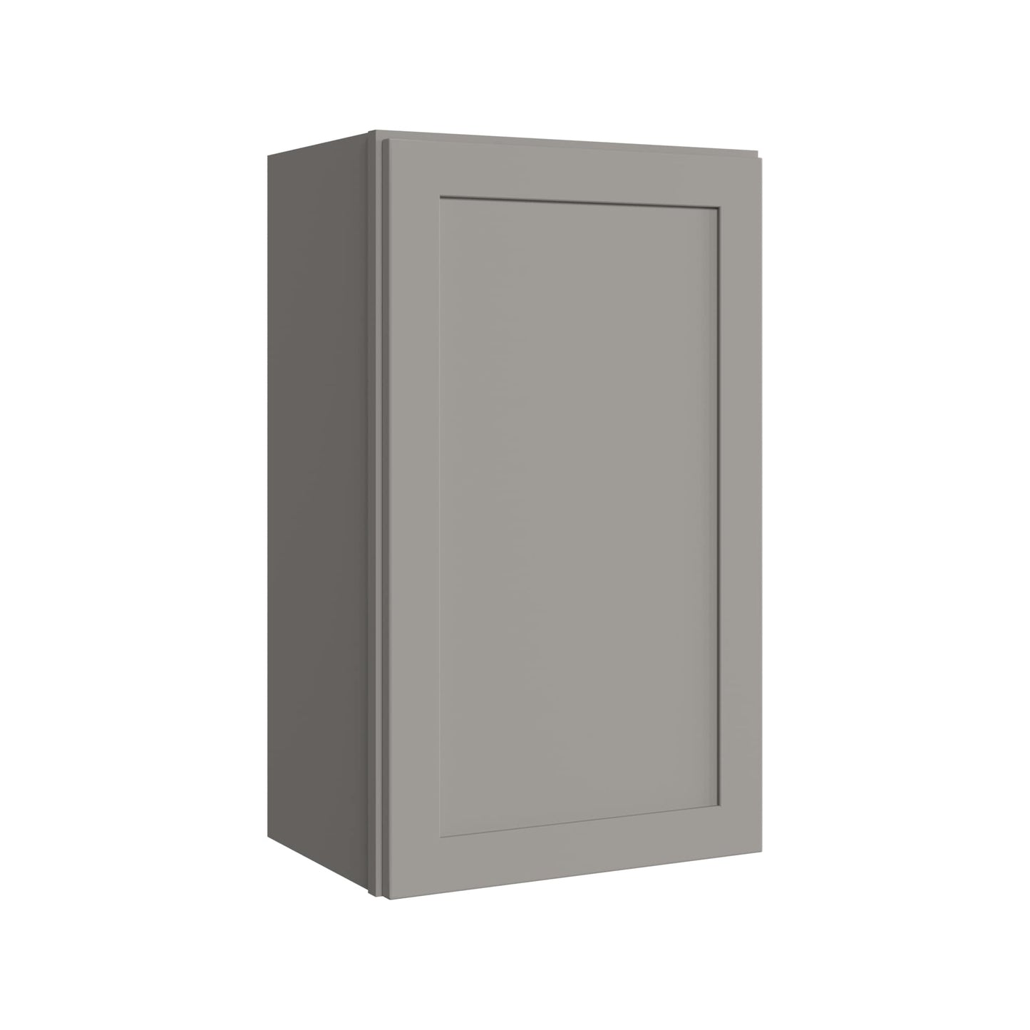 KraftMaid Momentum Deveron 18-in W x 30-in H x 12-in D Pebble Grey Wall Fully Assembled Plywood Cabinet Recessed Panel Shaker