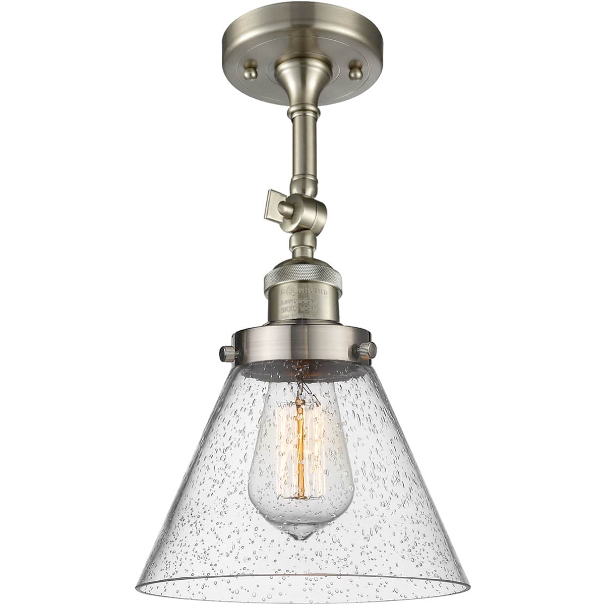 Innovations Lighting 201F-SN-G44-LED Franklin Restoration Large Cone Semi-Flush Mount
