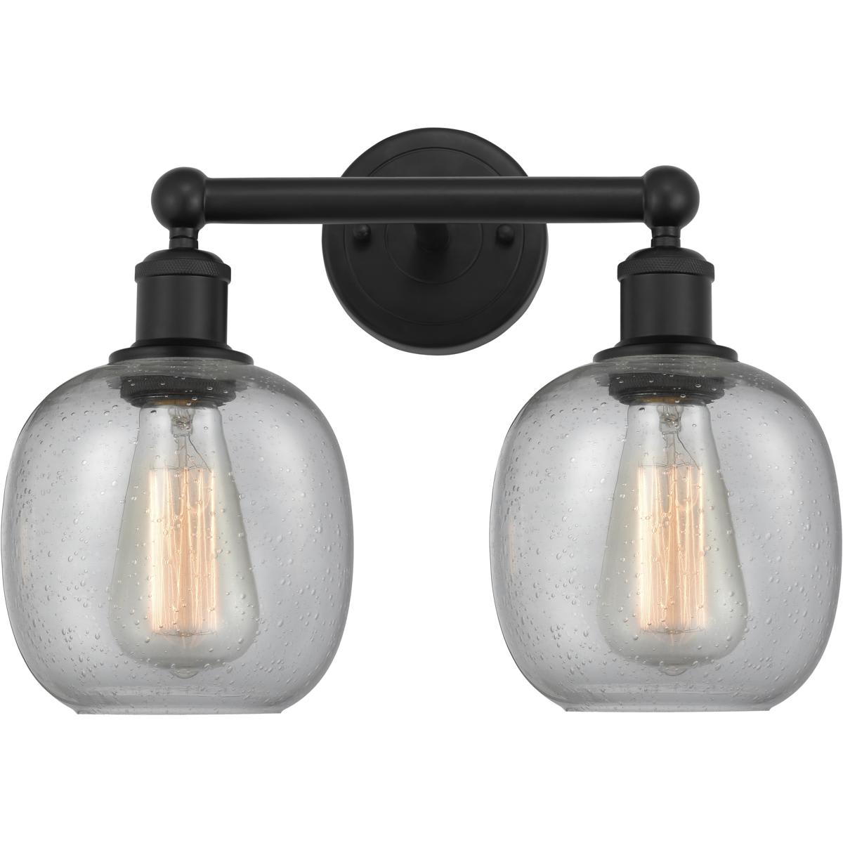 Innovations Lighting 616-2W-BK-G104 Edison Belfast Bathroom Vanity Light Matte Black
