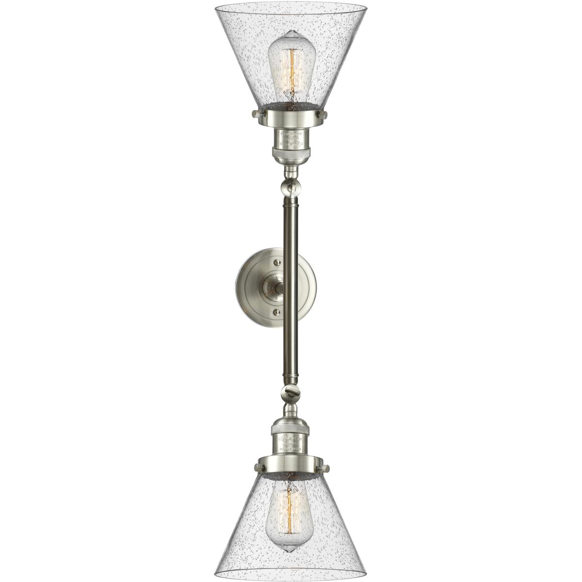 Innovations Lighting 208-SN-G44 Franklin Restoration Large Cone Bathroom Vanity Light