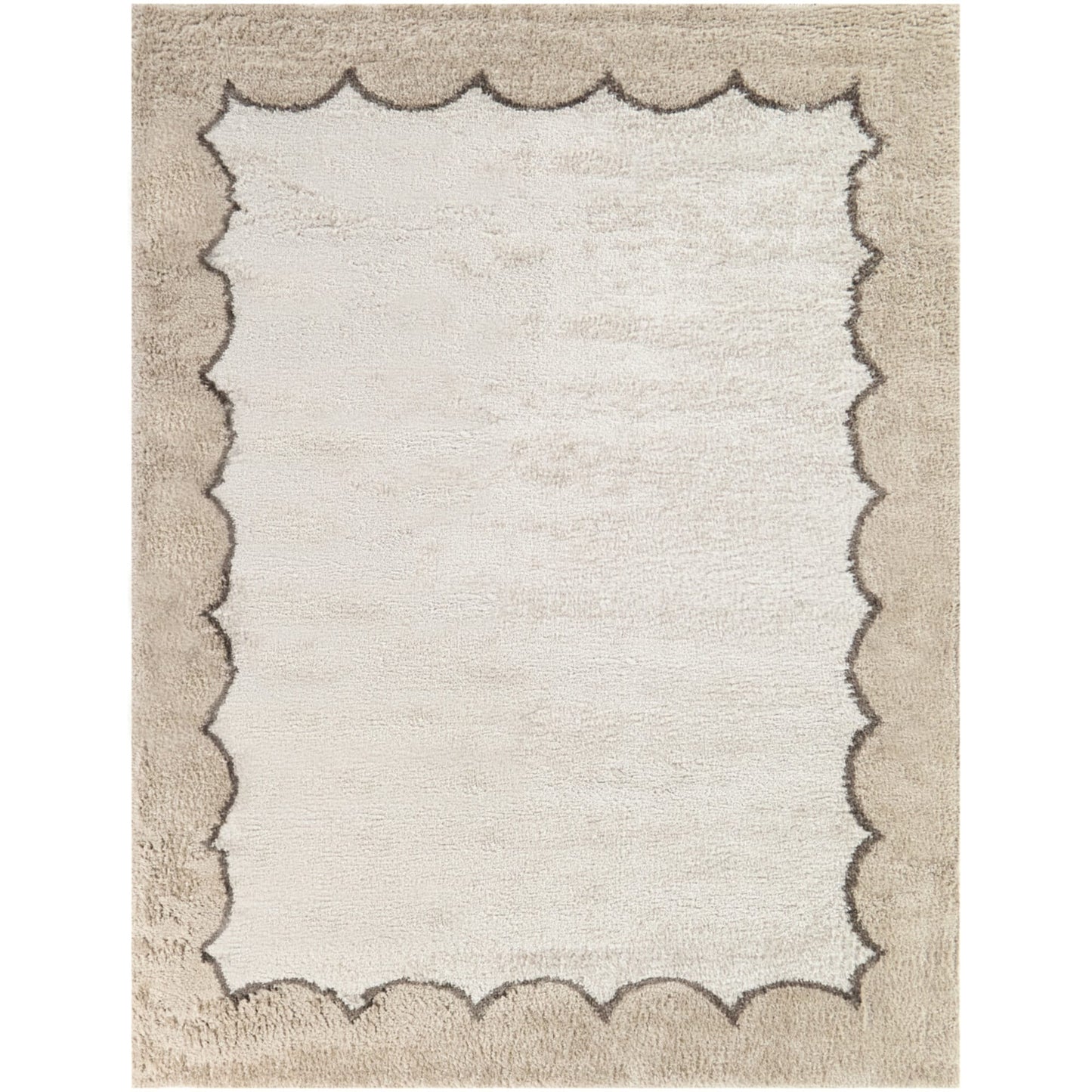 Balta Callahan 8 x 10 (ft) Tufted Polyester/Polypropylene Taupe Rectangular Indoor Border Mid-Century Modern Spot Clean Only Pet Friendly Area rug