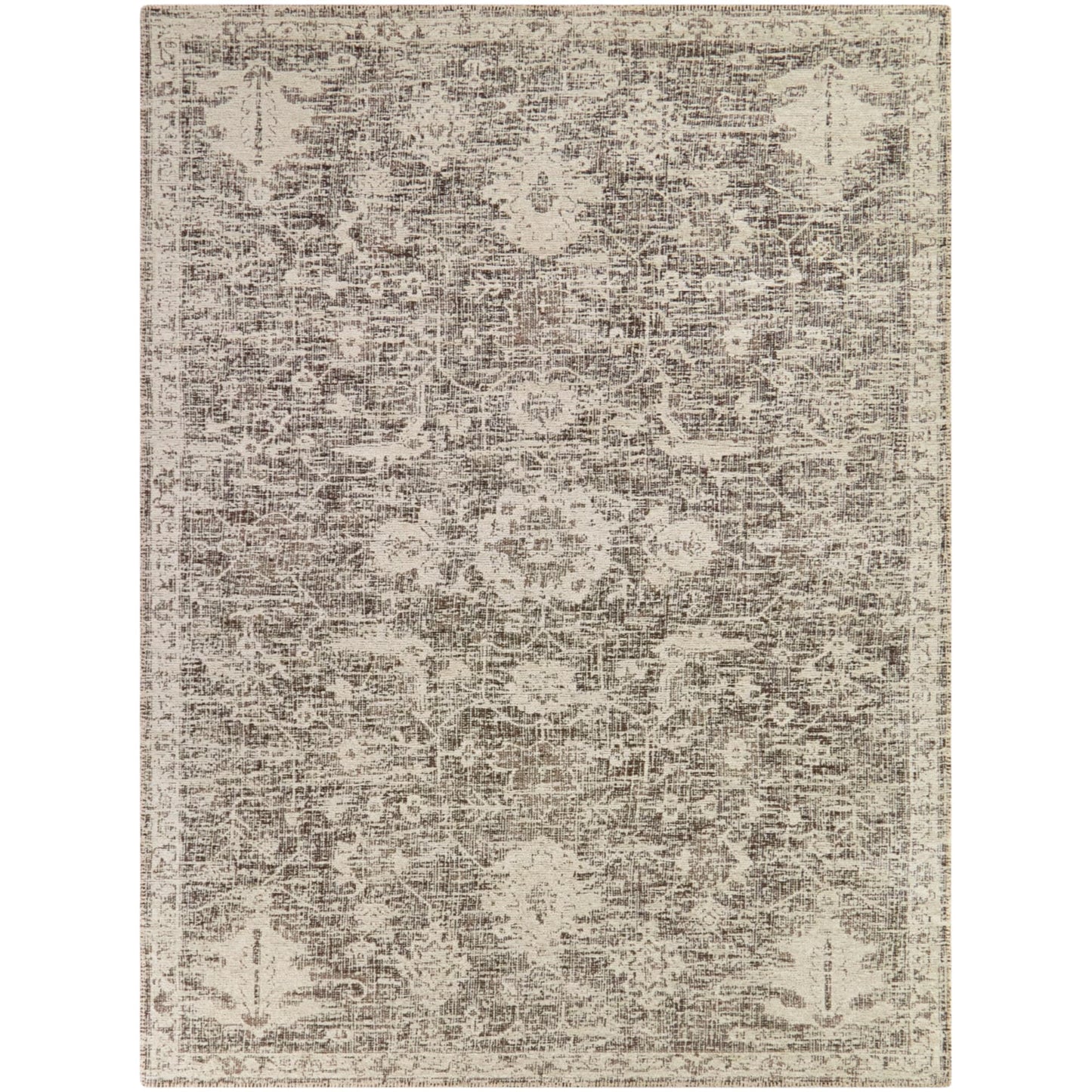 Balta Davenant 8 x 10 (ft) Tufted Polyester/Polypropylene Charcoal Rectangular Indoor Floral/Botanical Persian Spot Clean Only Pet Friendly Area rug
