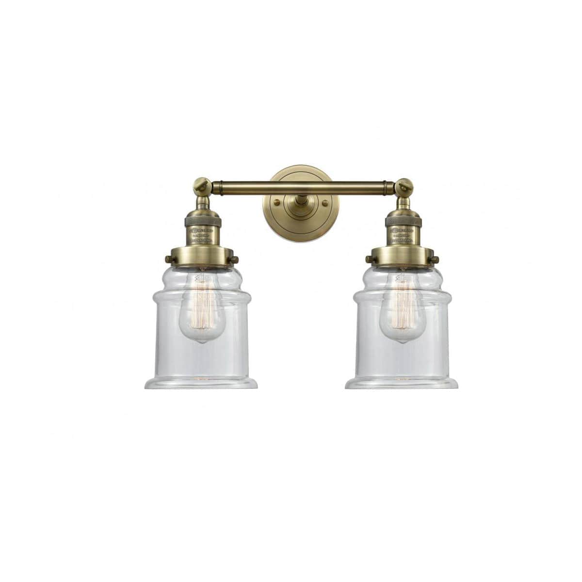 Innovations Lighting 208-AB-G182-LED Franklin Restoration Canton Bathroom Vanity Light Antique Brass