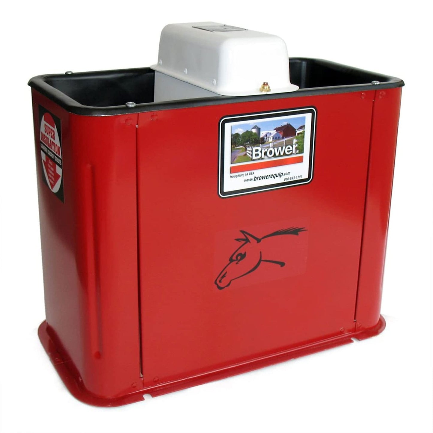 Brower MK32E 18 Inch Insulated Steel Electric Heated Livestock Waterer Red