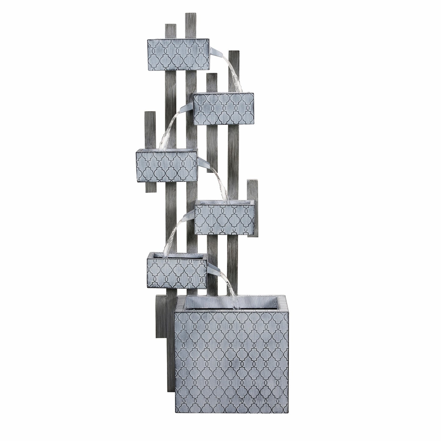 Hi-Line Gift 41.34-in H Cast iron Electric Powered Tiered Outdoor Fountain Pump Included