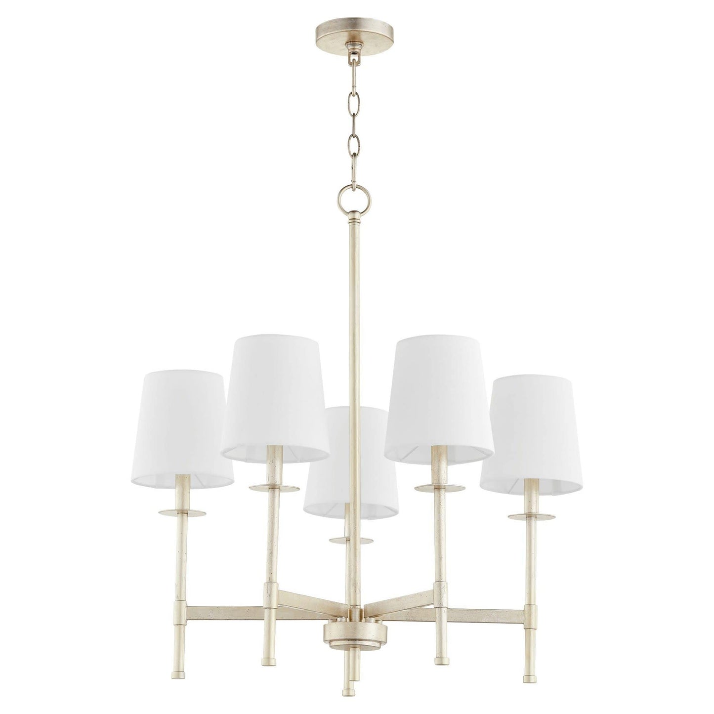 Quorum International Belshaw 5-Light Traditional Aged Silver Leaf Chandelier