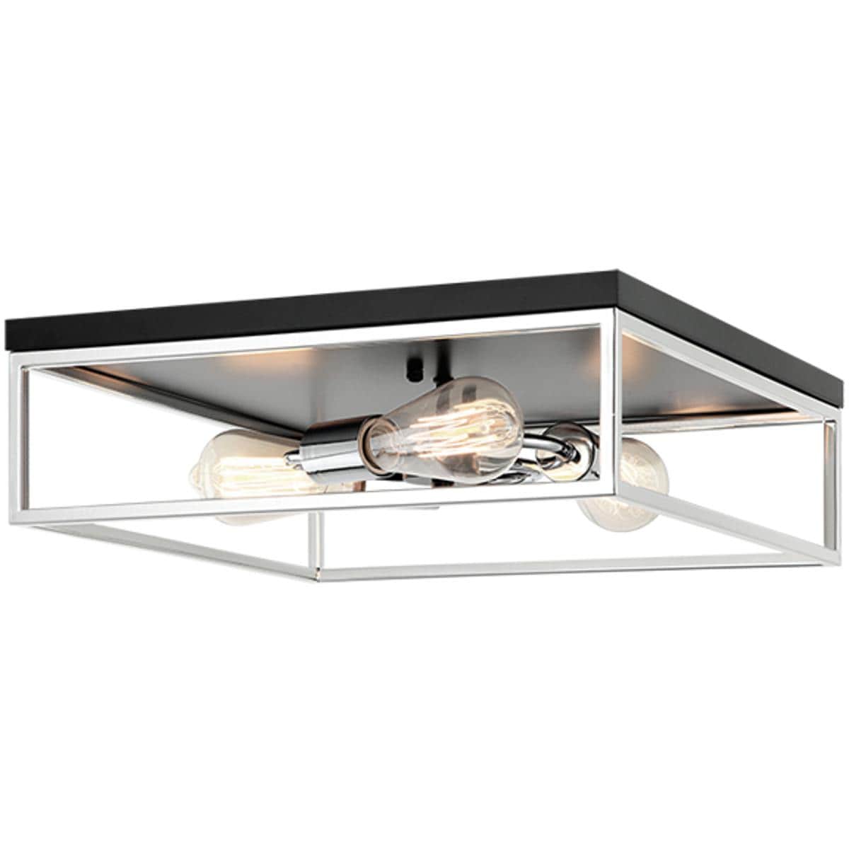 Matteo Lighting M15543BKCH Clarke 3 Light 16 inch Black and Chrome Flush Mount Ceiling Light