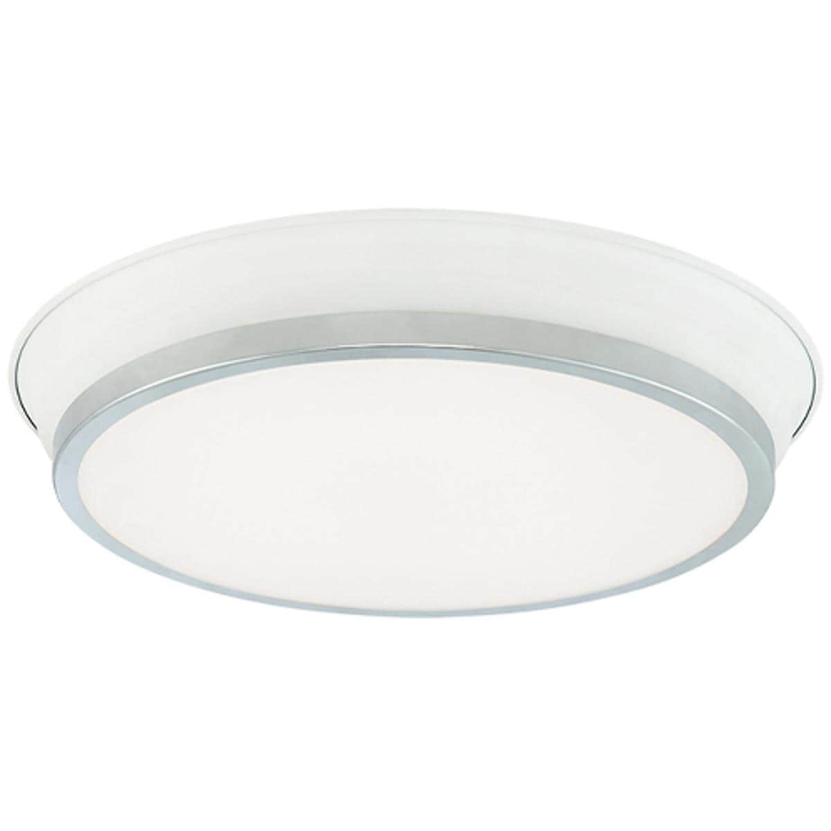 Matteo Lighting M11202WHCH Jaxx LED 15 inch White and Chrome Flush Mount Ceiling Light