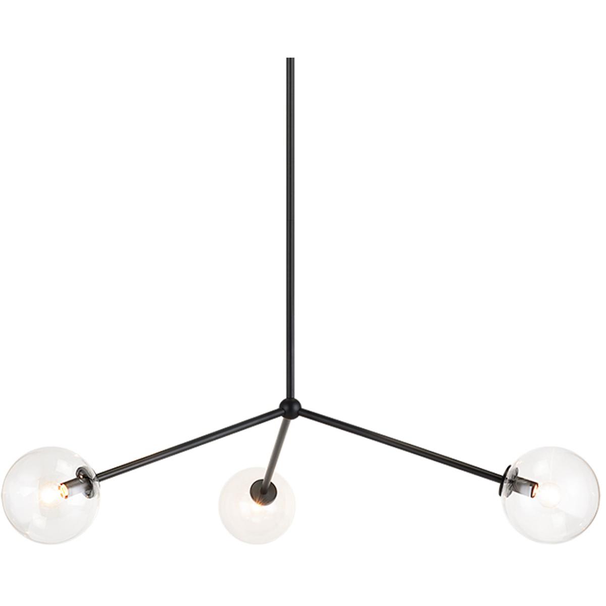 Matteo Lighting C81703BKCL Novo 3 Light 3113 inch Black Pendant Ceiling Light in Black and Clear