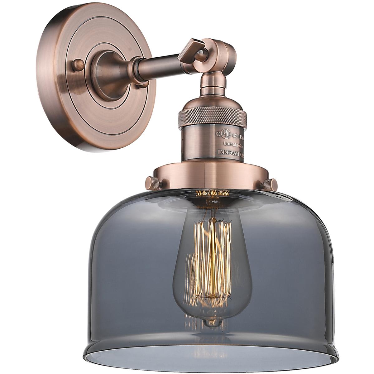 Innovations Lighting 201F-AC-G73 Franklin Restoration Large Bell Semi-Flush Mount Antique Copper