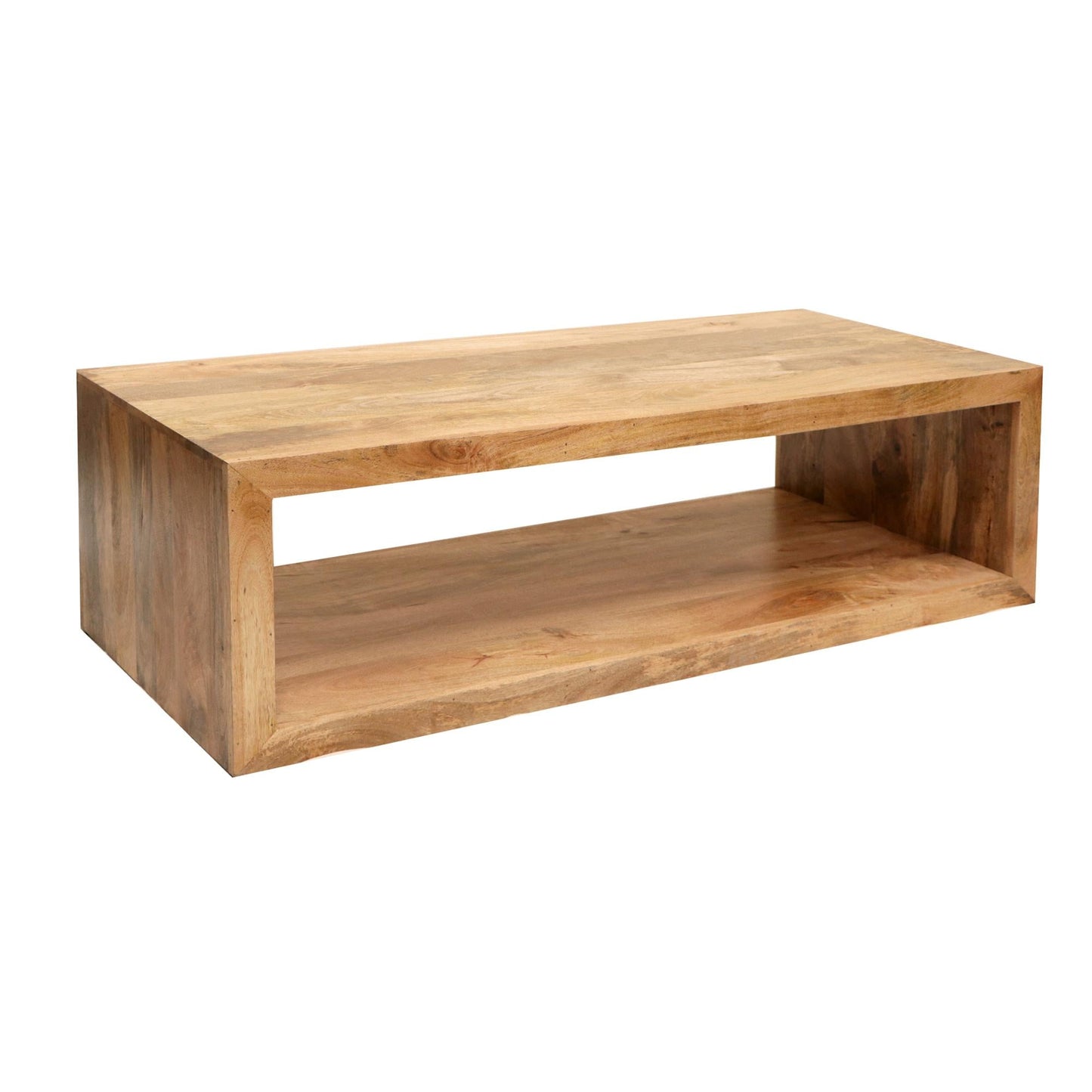Benzara Rectangular Wood Natural brown Mango 24-in W x 18.5-in H Console table
