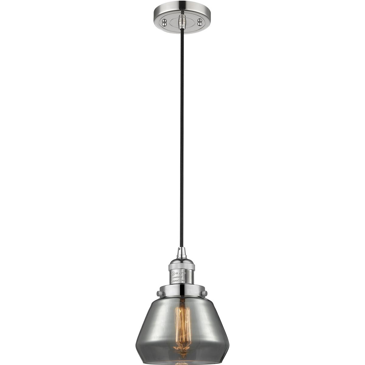 Innovations Lighting 201C-PN-G173-LED Franklin Restoration Fulton Mini Pendant Polished Nickel