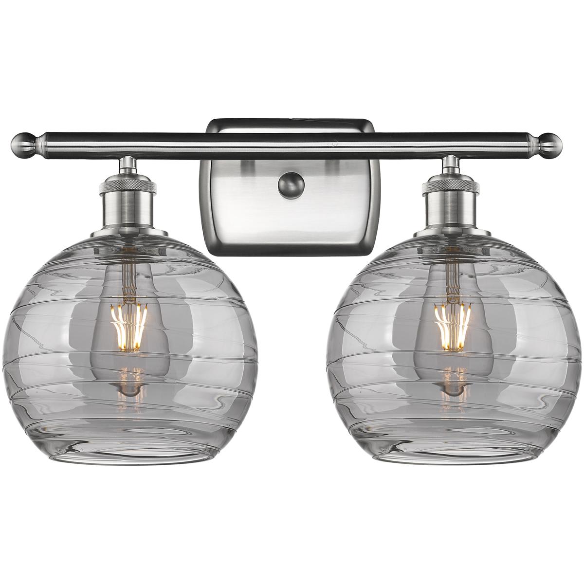 Innovations Lighting 516-2W-SN-G1213-8SM Ballston Athens Deco Swirl Bathroom Vanity Light