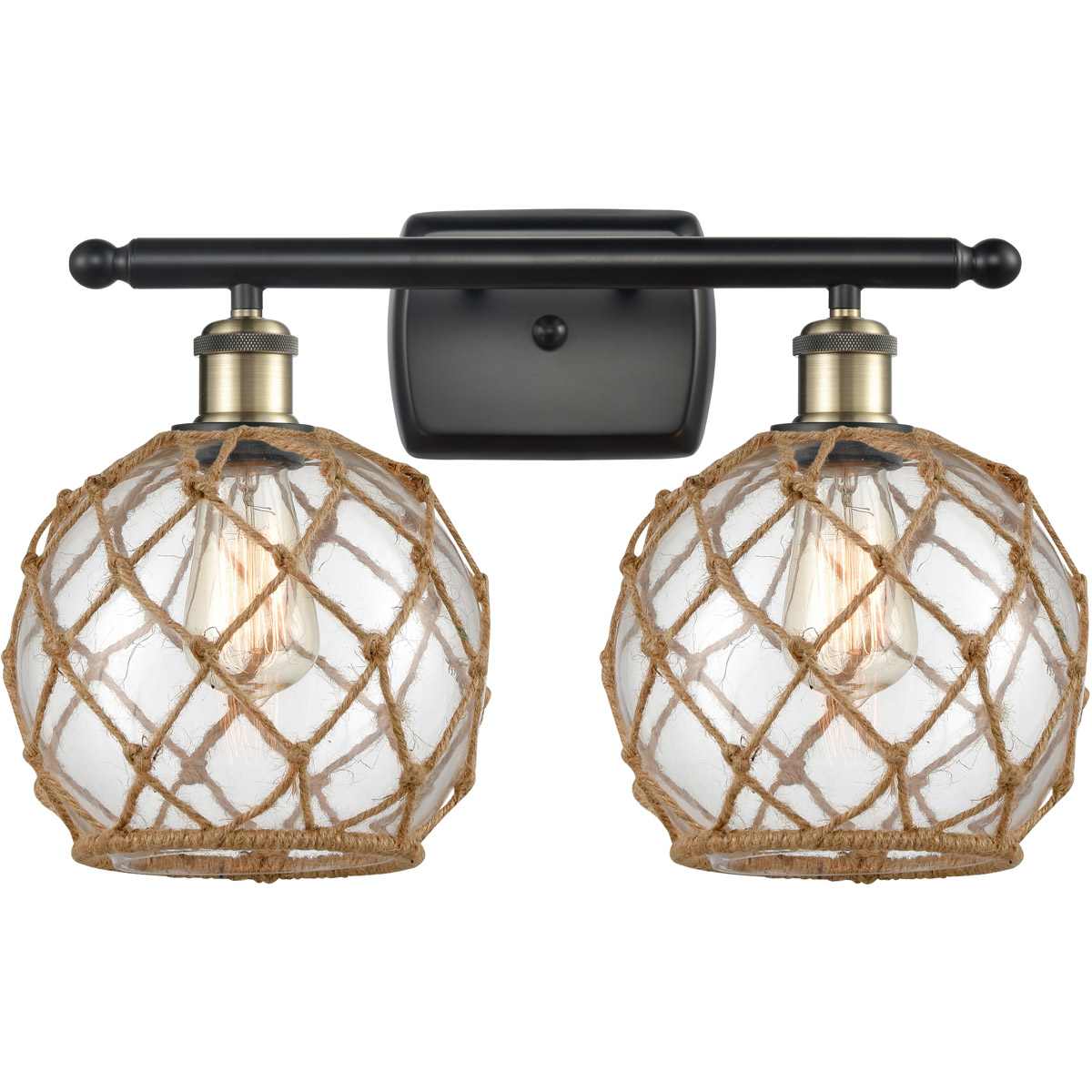 Innovations Lighting 516-2W-BAB-G122-8RB-LED Ballston Farmhouse Rope Bathroom Vanity Light