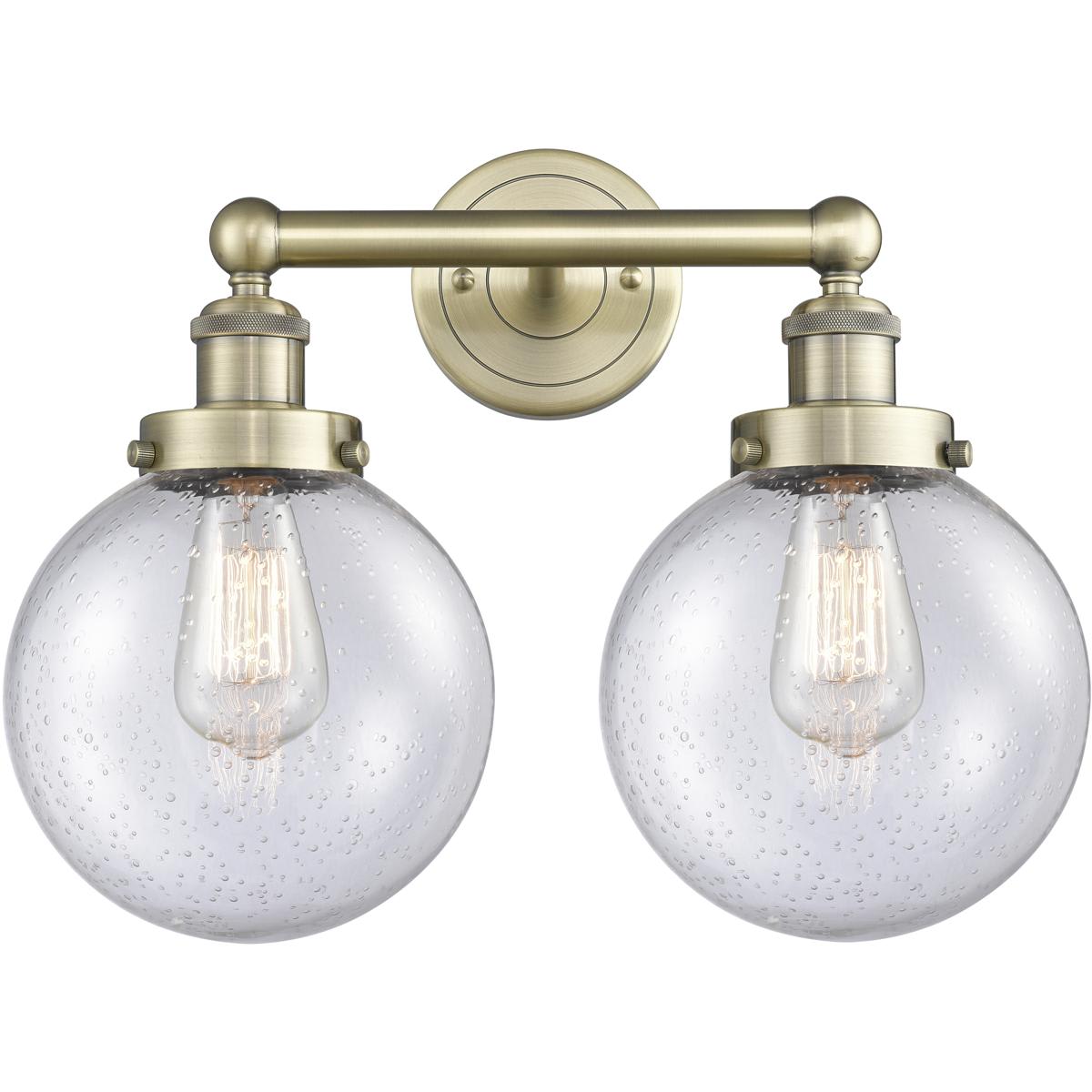 Innovations Lighting 616-2W-AB-G204-8 Beacon Bathroom Vanity Light Antique Brass