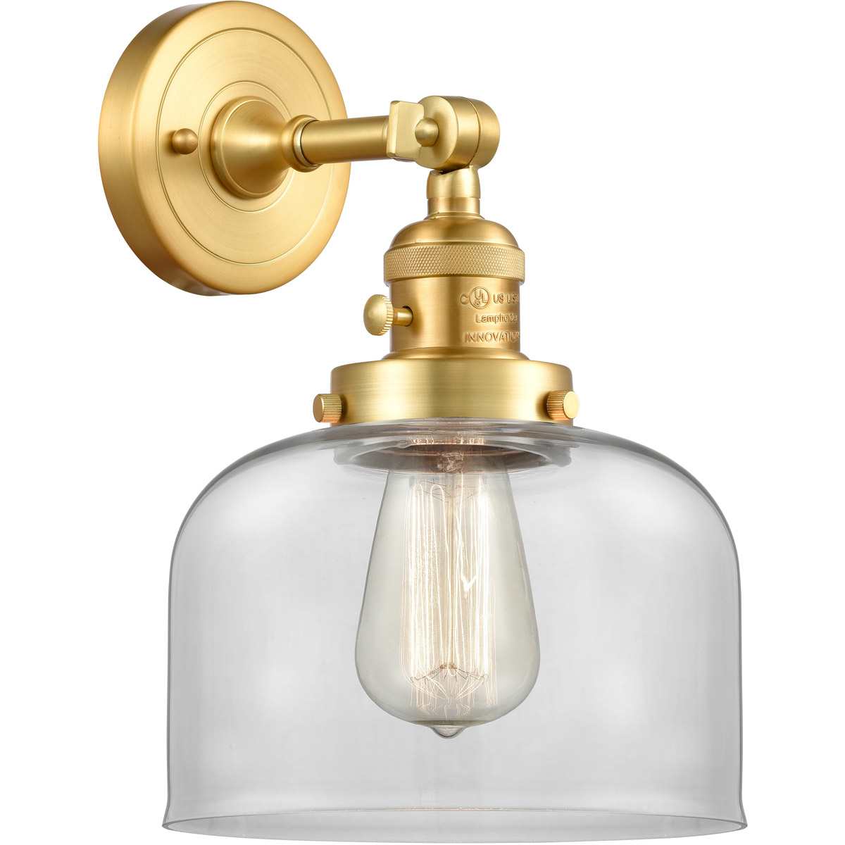 Innovations Lighting 203SW-SG-G72 Franklin Restoration Large Bell Wall Sconce Satin Gold