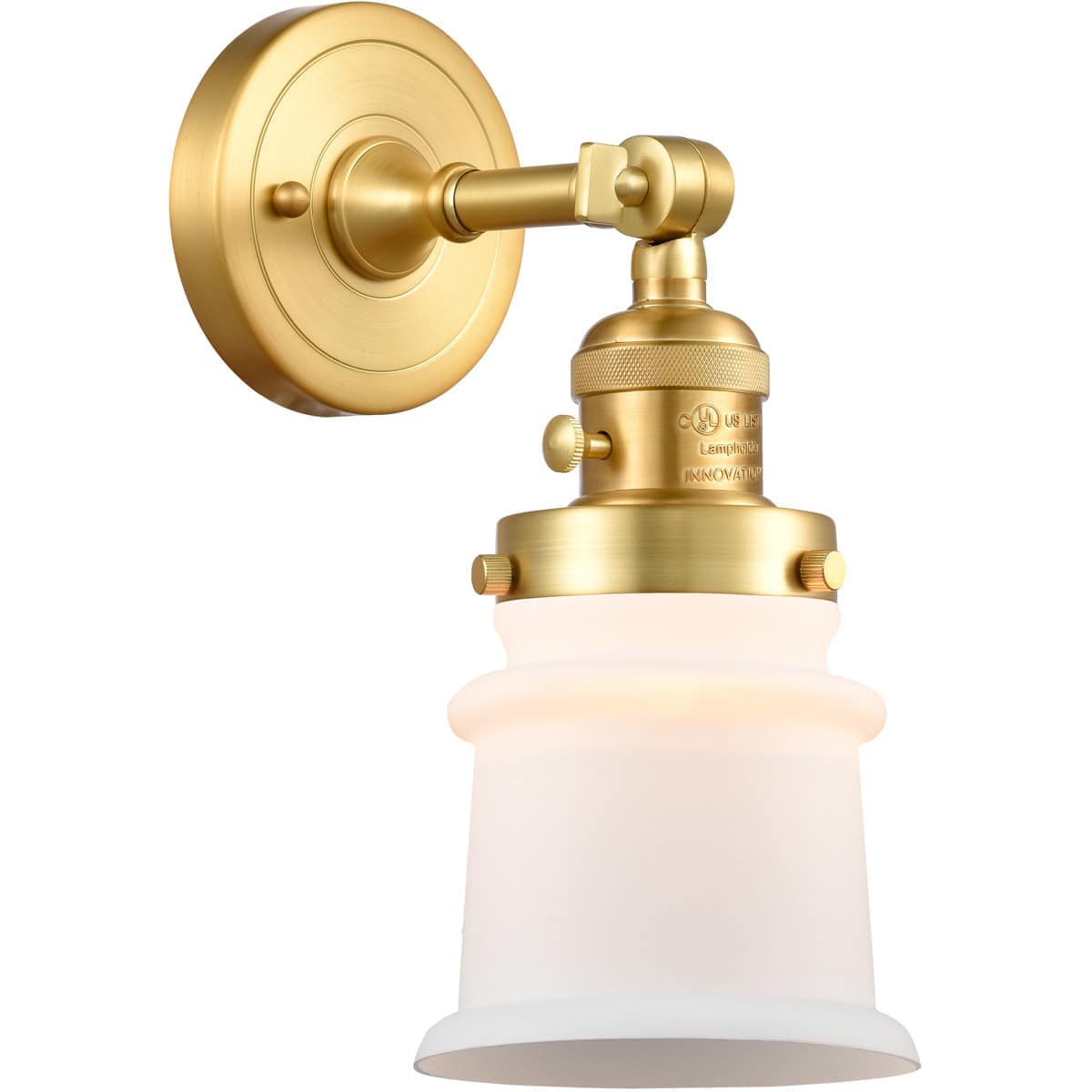 Innovations Lighting 203SW-SG-G181S Franklin Restoration Small Canton Wall Sconce Satin Gold