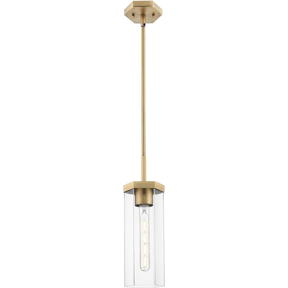 Innovations Lighting 463-1S-BB-G463-12CL Downtown Urban Blakeley Pendant Brushed Brass