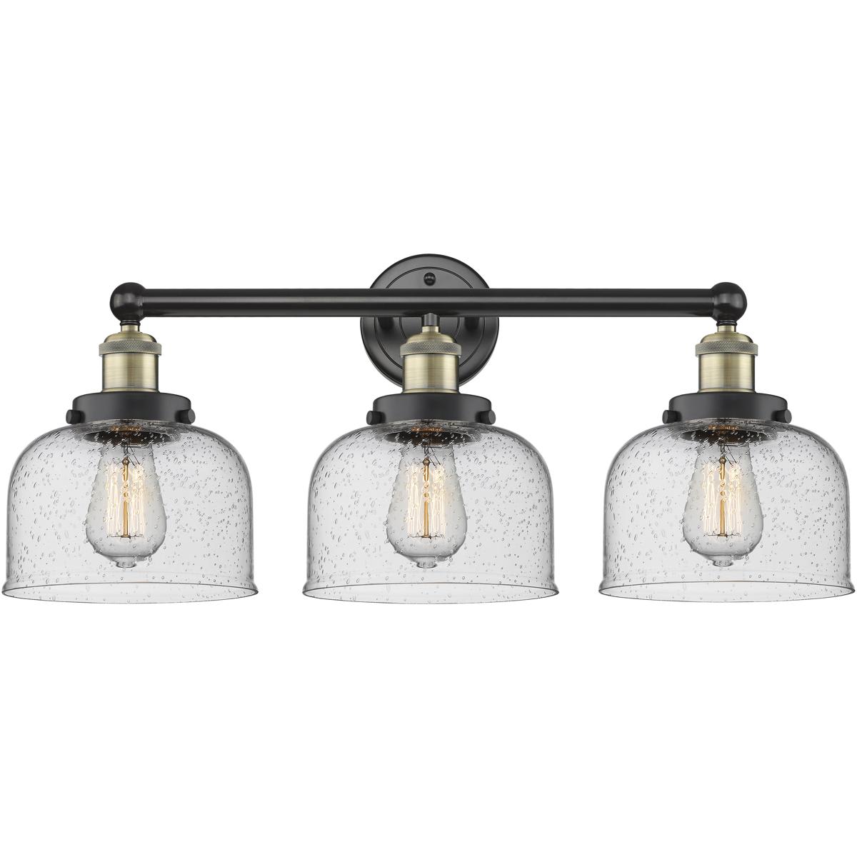 Innovations Lighting 616-3W-BAB-G74 Bell Bathroom Vanity Light Black Antique Brass
