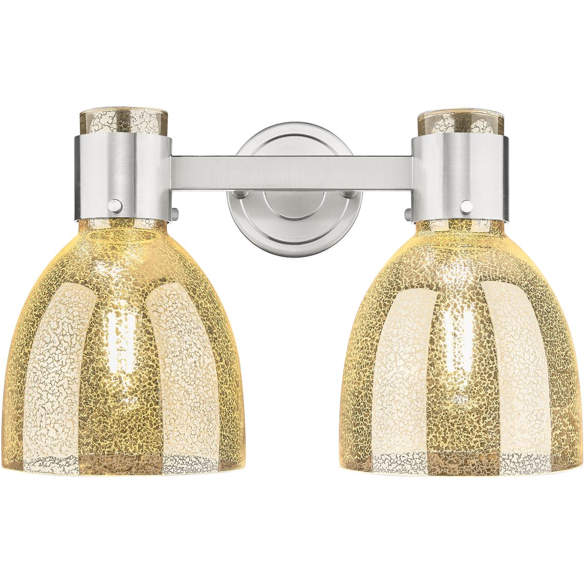 Innovations Lighting 464-2W-SN-G464D-7ME Lawton Bell Bathroom Vanity Light Satin Nickel