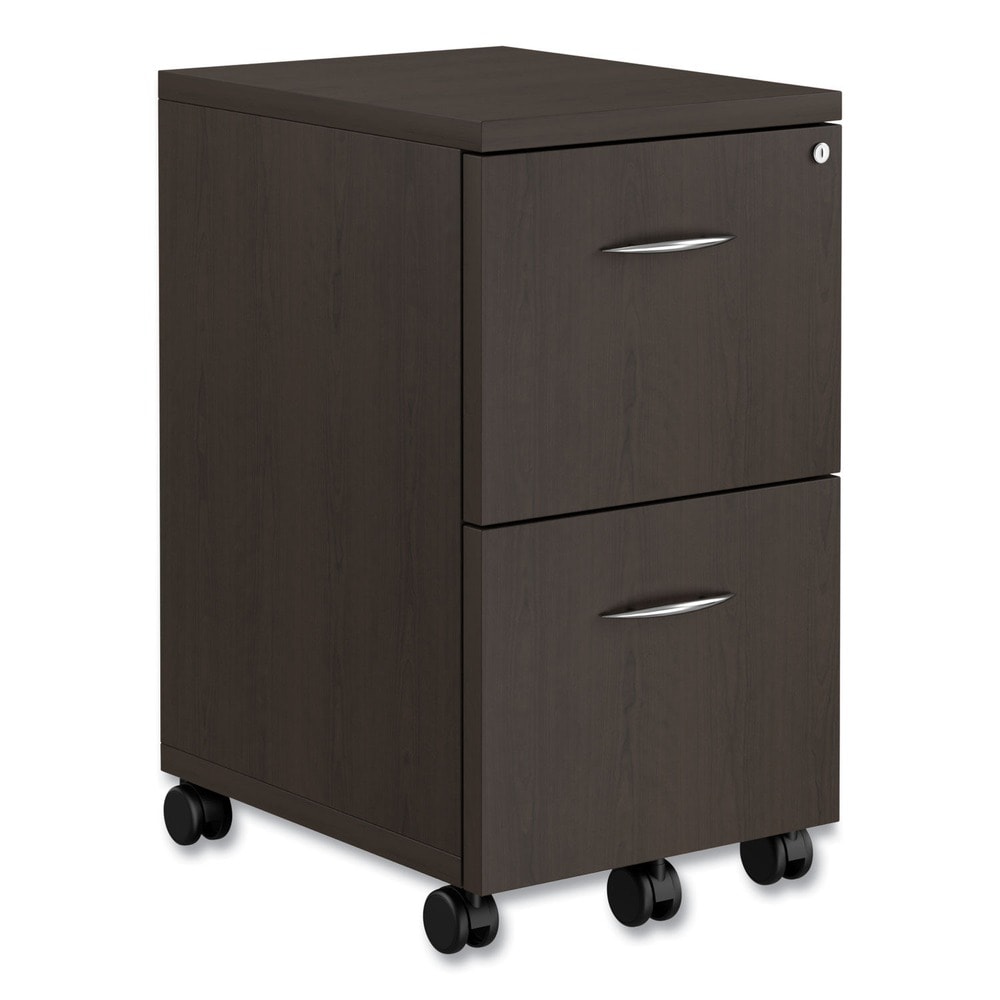 Alera Valencia Series 2-Drawer Mobile Pedestal - Espresso Finish- 15.38 inches x 20 inches x 26.63 inches