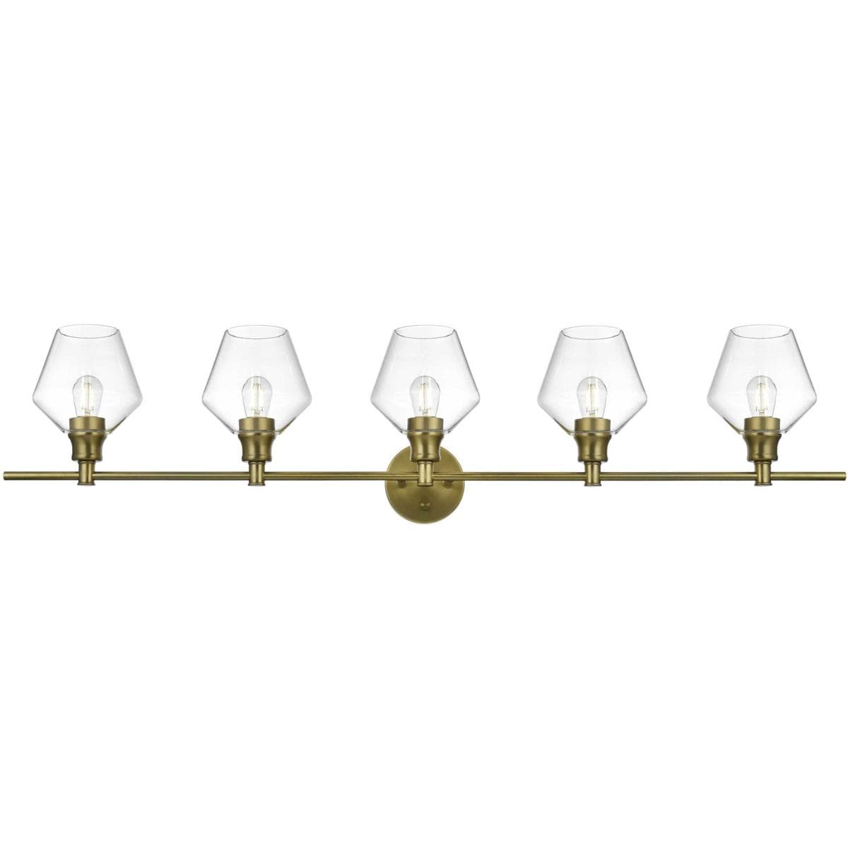 Elegant Lighting Living District LD2324SG Gene 5 Light 47 inch Satin Gold Bath Sconce Wall Light