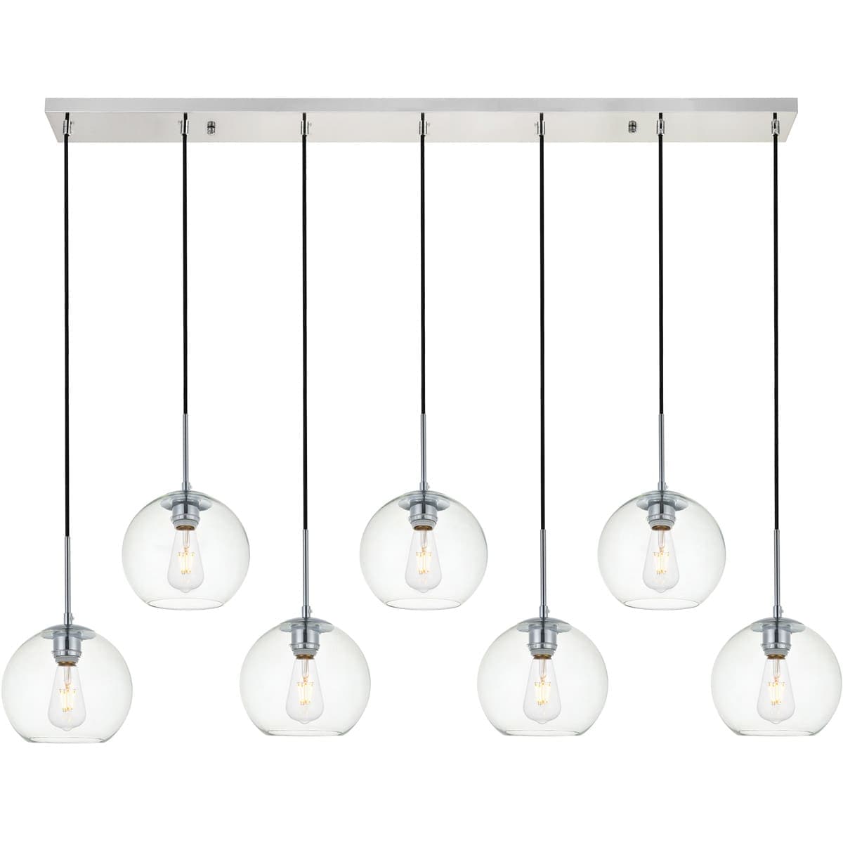 Elegant Lighting Living District LD2230C Baxter 7 Light 54 inch Chrome Pendant Ceiling Light