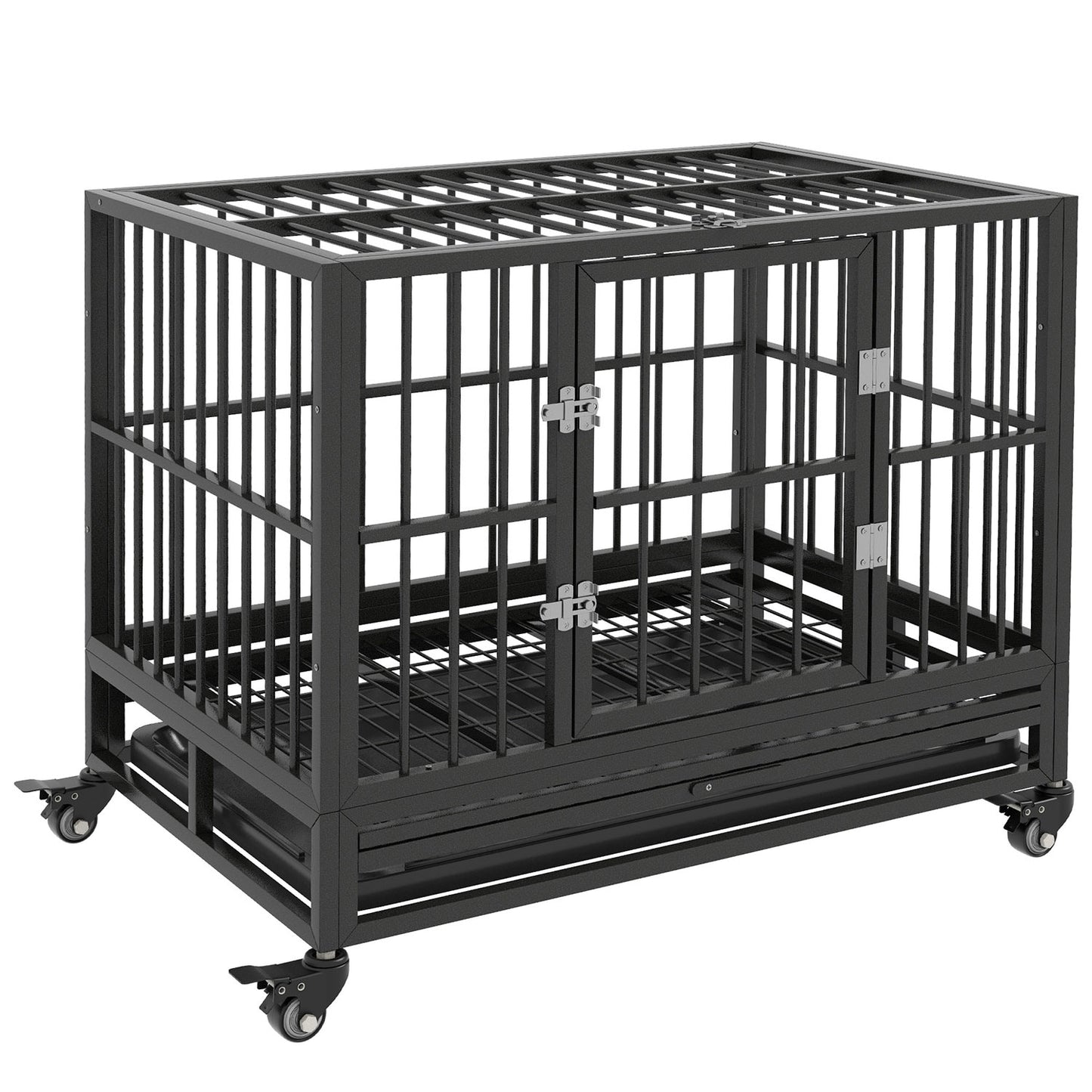 GZMR Welded steel Indoor/Outdoor Crate for Any Pet Medium (26 - 40 lbs.) Dog ( 2-ft L x 3-ft W x 2.46-ft H )