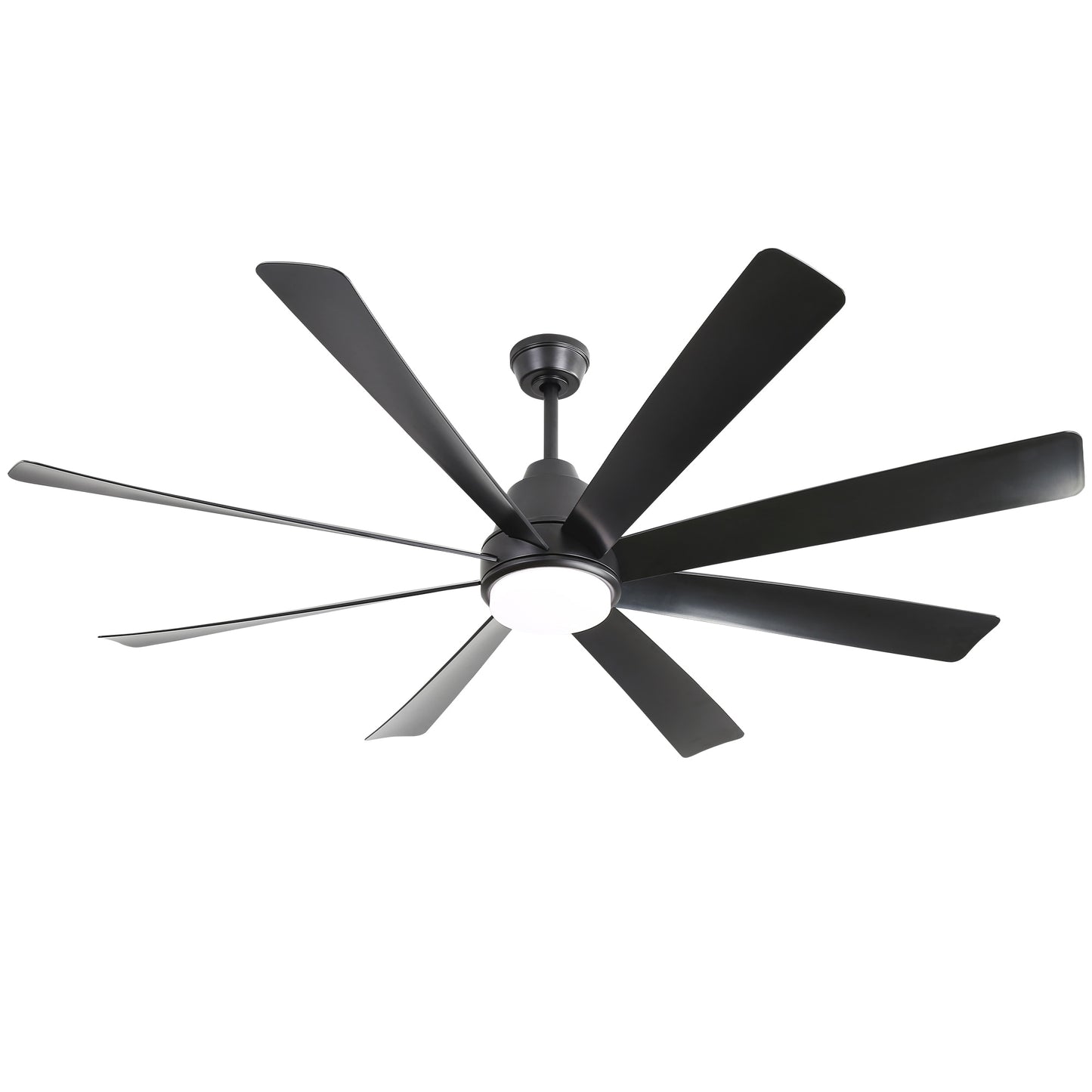 SINOFURN 72-in Black with Finished Blades Color-Changing Integrated LED Ceiling Fan With Light 8 -Blade