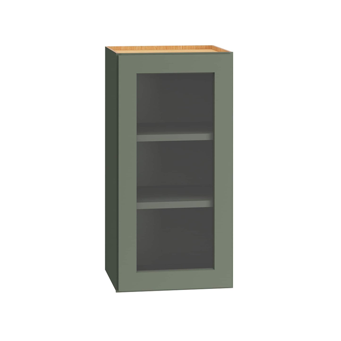 Diamond Express Jamestown 15-in W x 30-in H x 12-in D Retreat Green Wall Fully Assembled Plywood Cabinet Cut for Glass Shaker