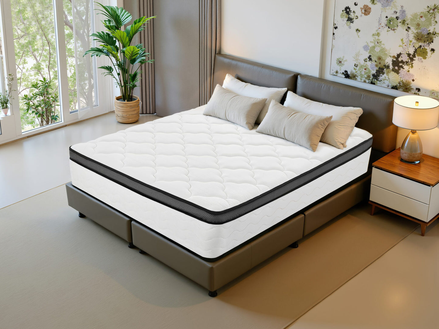 Dexmalle 10 Inch Queen Hybrid Individually Wrapped Pocket Coils Innerspring Mattress