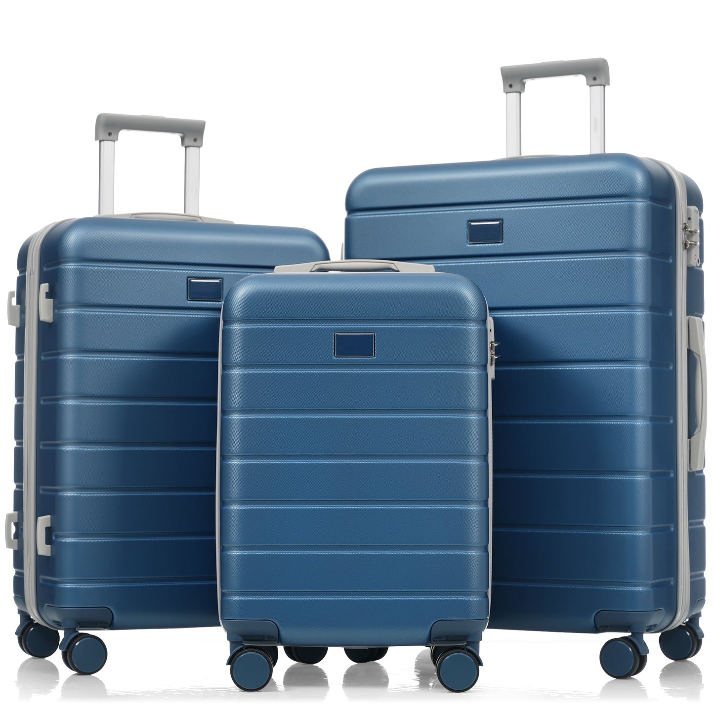 Bybafun 29x20x11.2 Dark Blue Plastic Hardshell Suitcase set 3 -Bag