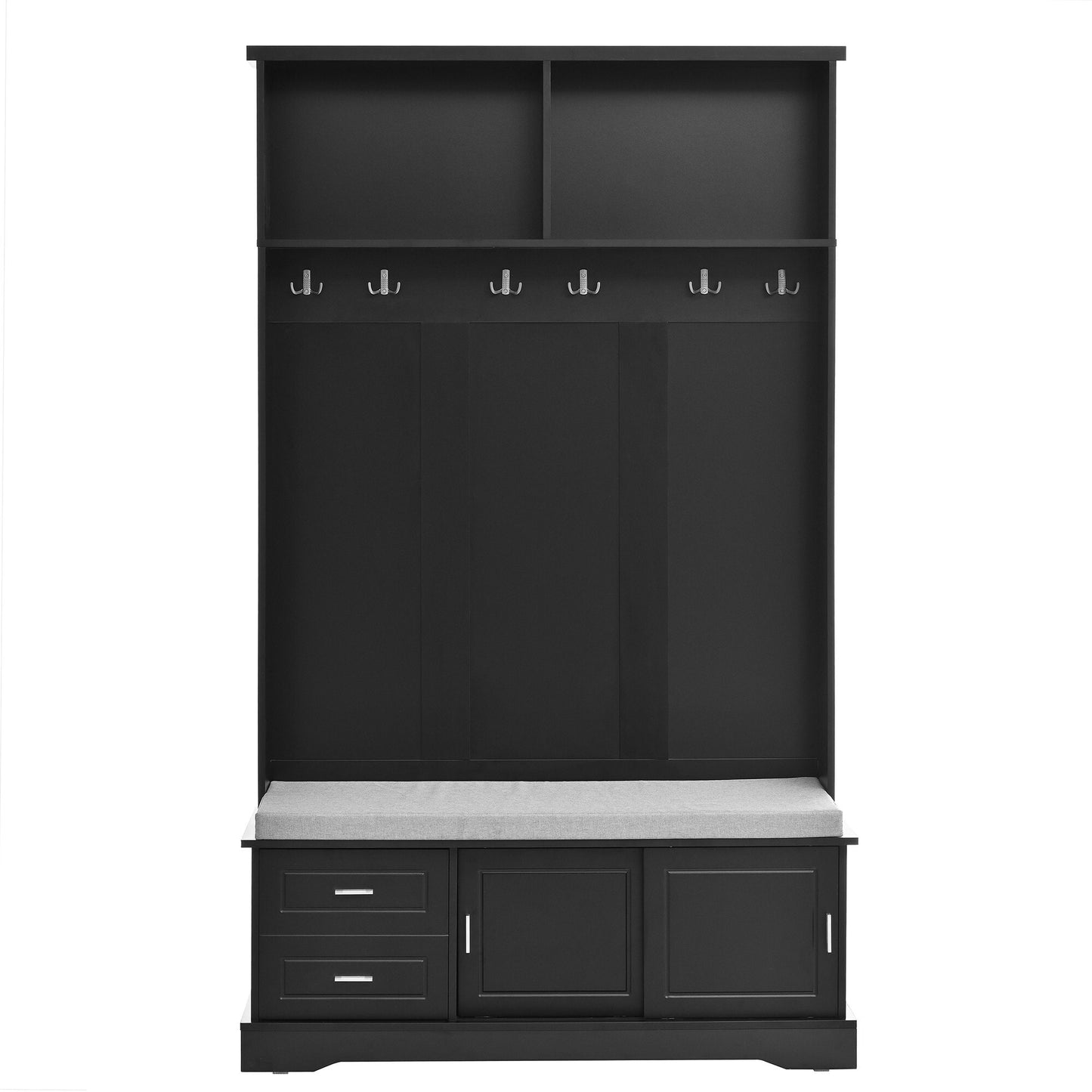 Miki Shinly hall trees Modern 47.2-in Black Wood Hall Tree